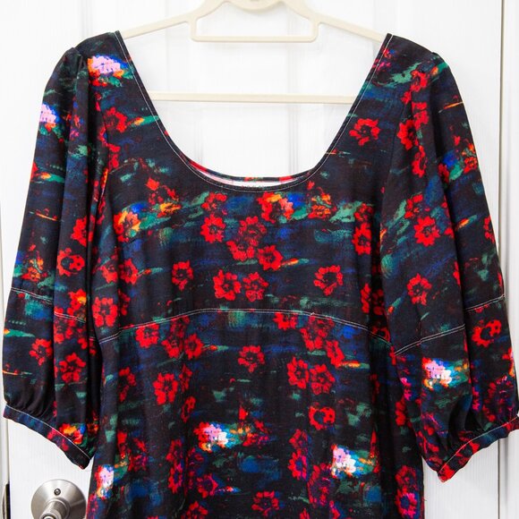 Rachel Comey for Target Floral Printed Midi Dress with 3/4 Puff Sleeves, size 10 - Picture 3 of 8